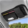 JNNJ Organizzatore per Alette Parasole e Auto, Accessori Interni per Cerniere con Porta Occhiali in Pelle (Nero)