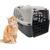 Paluplus Trasportino per Gatti e Cani di Piccola Taglia, Misura 32x47x32 cm, Cuccia traspirante con Maniglia per il trasporto di animali domestici, adatta per cintura di sicurezza - 321F (Grigio)
