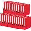 FALKEN - Raccoglitore a leva in polipropilene, formato A4, dorso 5 cm, colore: rosso, confezione da 25