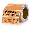 YIKIADA Etichette Termiche Autoadesive 25 X 76 mm Arancioni Adesivi Colori Rimovibili Stampabili Impermeabili per Logo Codice a Barre QR inventario 500 pezzi per Rotolo