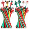 KAHEIGN 49 Pezzi Penna a Inchiostro Gel Natalizio, 7 Stili Pupazzo di Neve Renna Albero Babbo Natale Penna a Sfera Personaggi Natalizi Penna a Bastoncino per Calza Riempitivi Festa Bomboniere (18CM)