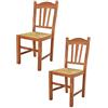 t m c s Tommychairs - Set 2 sedie modello Silvana per cucina bar e sala da pranzo, robusta struttura in legno di faggio color ciliegio e seduta in paglia