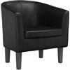 vidaXL Poltrona Cabriolet Nera in Similpelle