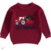 Siyova Maglioni di Natale per neonati e ragazze maglioni lavorati a maglia a maniche lunghe con stampa di lettere pullover maglieria bambino My First Christmas Outfits vestiti invernali, Rosso Auto,