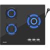 WEHIMO Piano Cottura a Gas 3 Fuochi, WEHIMO Piano Cottura Da Incasso, Pianos Cottura Gas 60cm, 7750W, Protezione Flame-Out, Gaz Naturale/Propano/Butano, Vetro Nero
