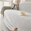 Highdi Telo Copridivano 1 2 3 4 Posti in Tinta Unita Copriletto Matrimoniale Copritutto in Ciniglia Morbido e Comodo, Reversibile Coperta Decorativa per Divano Salvadivano (180x230cm,Beige)