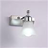 BPILOT Lampada da parete vintage industriale color argento, girevole, moderna, per specchio da bagno, luci da bagno sopra lo specchio, con paralume in vetro smerigliato, per cucina, corridoio,A