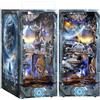 RONSTONE Book Nook Kit - DIY Casa Delle Bambole Booknook con Coperchio Antipolvere - Inserto per Libreria con Luce a Led - Doomsday Starship Craft 3D Puzzle Regalo per Adulti