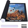 Celawork Tappetino puzzle per fino a 200, 500, 1000 pezzi, tappetino puzzle per conservare (nero, per 1000)