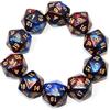 SmartDealsPro Confezione da 10 dadi poliedrici D20 a 20 facce per giochi da tavolo DND RPG MTG (blu-rosso)