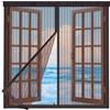 XRXDSY Zanzariera Magnetica Finestra 70x90cm,Zanzariera per Finestra con Resistente Nastro per Montaggio a Strappo,Chiusura Automatica,per Tenere Fuori Insetti, Mosche e Zanzare,Marrone