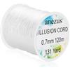 anezus Lenza da pesca in nylon trasparente, fluorocarbonio, resistente, monofilamento (0,7 mm)