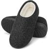Mishansha Pantofole Uomo in Feltro Ciabatte Invernali Calde in Memory Foam Scarpe da Casa Comode Antiscivolo con Suola Spessa, Inchiostro Nero, 46/47 EU