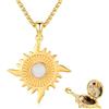REDSUN Collana con medaglione a forma di sole, in argento Sterling 925, con ciondolo a forma di opale, per donne e ragazze