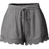 Generic 2024 - Pantaloncini estivi da donna, in pizzo, taglie forti, con lacci in corda, per yoga, sport, leggings e pantaloni a maniche corte, Grigio, XL