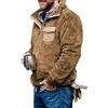Aoligeinb Felpa soffice da Uomo 1/4 Zip Henley Pullover in Peluche Maglione Teddy Fleece Felpa con Cappuccio Pullover Leggero in Peluche con Tasche