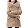 Huoghebg Giacca Donna Invernale Piumino Trapuntato Con Cappuccio Pelliccia Parka Invernale Cappotto Outdoor