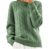 riou Maglione Donna Maglioni con v Maniche Lunghe Leggera Girocollo Maglione di Lana Casual Pullover Donna Maglioni Eleganti Maglioni Lunghi Maglione a Trecce con Collo Arrotondato