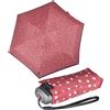 Knirps Ombrello Mini pieghevole da viaggio piccolo leggero - Stripes, Rosso a pois, 93 cm