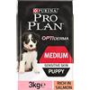 PURINA Pro Plan PRO PLAN Medium Puppy Sensitive Skin con OPTIDERMA Ricco di Salmone - 3 KG - Crocchette per cuccioli di taglia media
