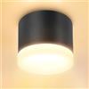 URing Plafoniera LED Faretto a Soffitto 6W 3000K Bianco Caldo, Plafoniera a LED plafone Rotondo Apparecchio GX53 600LM LED spot light, 230V Downlight Faretti con anello in acrilico per cucina, Nero