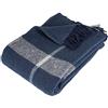 Arctic Toke - Coperta in lana, plaid, design stile scandinavo, 100% lana vergine con sigillo Woolmark, 130 x 200 cm, colore blu