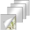BEELUKY 4 Pezzi Specchio da Parete 20 x 20cm Vetro Specchio Adesivo da Parete con 40 Nastro Biadesivo Specchio Senza Cornice HD Specchio Adesivo per Armadio Camera da Letto Soggiorno Bagno Corridoio