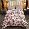 Loussiesd Set di biancheria da letto con motivo leopardo leopardo rosa nero leopardato set per bambini ragazze donne safari con inserto piumino/trapunta ultra morbido per letto 135x200cm