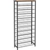 HOOBRO Grande Scarpiera, Scaffale Portascarpe a 12 Livelli, Organizzatore Portascarpe, Ripiani Inclinati Rimovibili, Struttura in Metallo, per Ingresso, Corridoio, Marrone Vintage e Nero EBF51XJ01