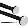 HIKENRI Asta telescopica Siler 50-130 cm, asta per tenda da doccia, senza foratura, in acciaio inox, regolabile, presa sicura per doccia e vasca da 50-130 cm, colore nero