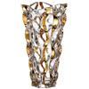 Puremagics Vaso Dorato Dipinto a Mano Alto 28 cm, Vaso per Fiori Decorativo per Casa Tavolo da Pranzo Soggiorno, Ufficio Matrimonio Festa di Vacanza, Vasi Decorativi per Fiori Fatti a Mano