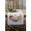 VERVACO Centrotavola Punto Croce Con Tela Aida FIORI COLORATI Biancheria Da Tavola Set Fai Da Te Creativo Punto Croce Contato Kit 32 x 84 cm Hobby Creativi Adulti Casa Decor Cross Stitch Runner