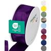 Halbach Seidenbänder Nastro regalo di alta qualità con bordo in fil di ferro, larghezza 40 mm, lunghezza 25 m, certificato Oeko-Tex 100, nastro taffetà Made in Germany, colore: lilla