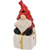 Flair Flower Figura decorativa natalizia, gnomo su confezione regalo con luce a LED, decorazione natalizia, statuetta decorativa, statuetta decorativa per scultura decorativa