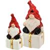 Flair Flower Figura decorativa natalizia a forma di gnomo in confezione regalo con luce a LED, decorazione natalizia, statuetta decorativa, statuetta decorativa per scultura, set da 2