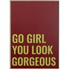KARE Design Quadro con cornice Go Girl, marrone/verde lime, tela con frase, stampa con scritta, stile industrial, pop art, minimalista, 50x70 cm