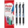 Pentel Energel BLN75 Penna Rollerball Retrattile con Inchiostro Gel - 0,5mm - 54% Riciclata - In Confezione Regalo con Busta (Confezione Nera da 3)