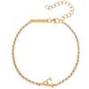 SINGULARU - Bracciale Single Letter. Argento Sterling con Finitura Placcata Oro 18Kt. Catena Elegante con Motivo Iniziale. Gioielli da Donna. Lettera A
