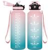 Vikaster VK-TY-SDXZG-1500ML-JB-Pink-Cyan-VC, Palestra, Senza BPA, Borracce con Cannuccia Adatto per Sport, Fitness, Trekking, Ufficio, Outdoor Unisex-Youth, Rosa-Ciano 1500ml