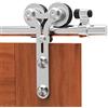 CCJH 8FT(242cm) Acciaio Binario per Porta Scorrevole Kit Accessori per Porta Scorrevoli Singola di Legno, Kit per porta soffietto Esterno Muro