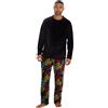 GM Apparel Pigiama da uomo - Set di 2 pezzi in pile super morbido - abbigliamento da notte da gamer controller design pantaloni - PJ Sleepwear Pjs regali per uomo, Nero , XXL