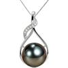 NONNYLLEI Gifts for Wife Anniversary-Mothers Day Gifts for Mom -Tahitian Black Pearl Necklace-Gift for Women Birthday Christmas for Her Fine Jewelry Gifts, Argento sterling