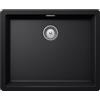 SCHOCK | Lavello Cucina Galaxy N100LU 1 Vasca con Ganci Sottotop Inclusi,Materiale ®Cristadur, Nero Puro, 530x430mm