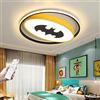 WJLL Plafoniera A LED Per Bambini Lampada Da Soffitto Creativa Batman Dimmerabile Con Telecomando Acrilico Ultra Sottile Per Bambini Camera Da Letto Soggiorno Lampadario Decorativa Giallo,50cm48W