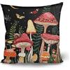 Showudesigns Federa per cuscino quadrata con motivo a fungo farfalla, 45,7 x 45,7 cm, per divano, auto, decorazione per la casa, divano, luna notturna, nero