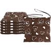 VIRSUS Set 6 Cuscini per Sedie a 4 Punti con Lacci 022, Misura 40x40 cm, Coprisedia da cucina, Imbottitura Poliestere e Rivestimento Cotone e Poliestere, Made in Italy (Marrone con Cuori)