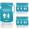 MOLENCO 7 Pezzi Sacchetti Urinari Monouso 750ml, Super Assorbenti Portatile Sacchetti Urine Vomito, Sacchetti per Urina da Viaggio per Campeggio, Emergenza, Toilette da Viaggio per Donne, Uomini