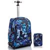 Invicta Kit scuola - TROLLEY Invicta 2 in 1 con Spallacci per uso Zaino + ASTUCCIO - Camo Shades