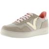 victoria Sneaker Madrid Griglia & Pezzi in Crosta di Pelle Abbinati & Logo Metallizzato 1258270 per Donna Beige 36