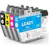 Skydo LC421XL Cartucce d'inchiostro Compatibile con Brother LC421 LC421 XL | per Brother MFC-J1010DW DCP-J1140DW DCP-J1050DW Stampante (4 Pezzi, Nero Ciano Magenta Giallo)